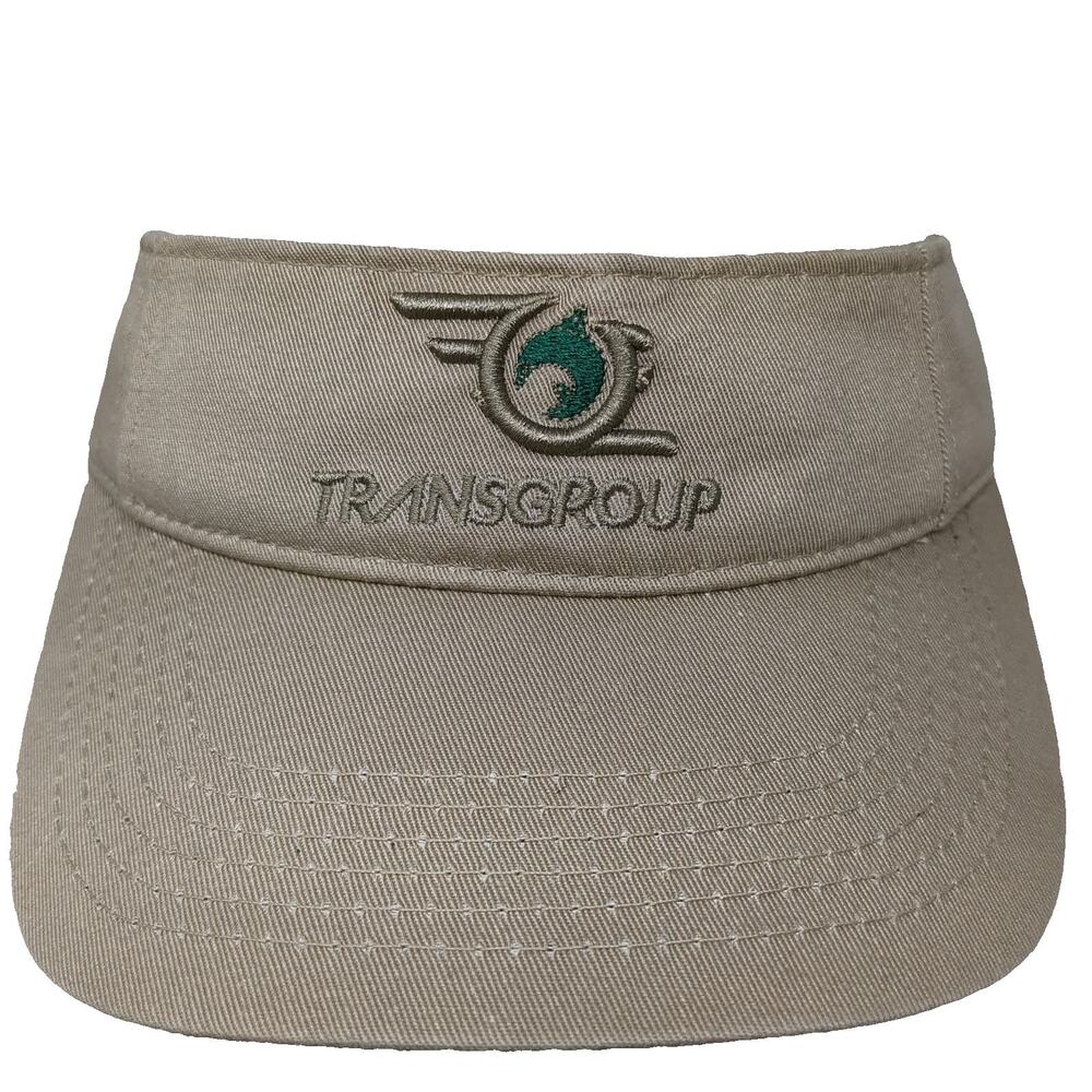Legend Visor Beige One Size Transgroup Logo Strapback Made in USA Cotton Hat